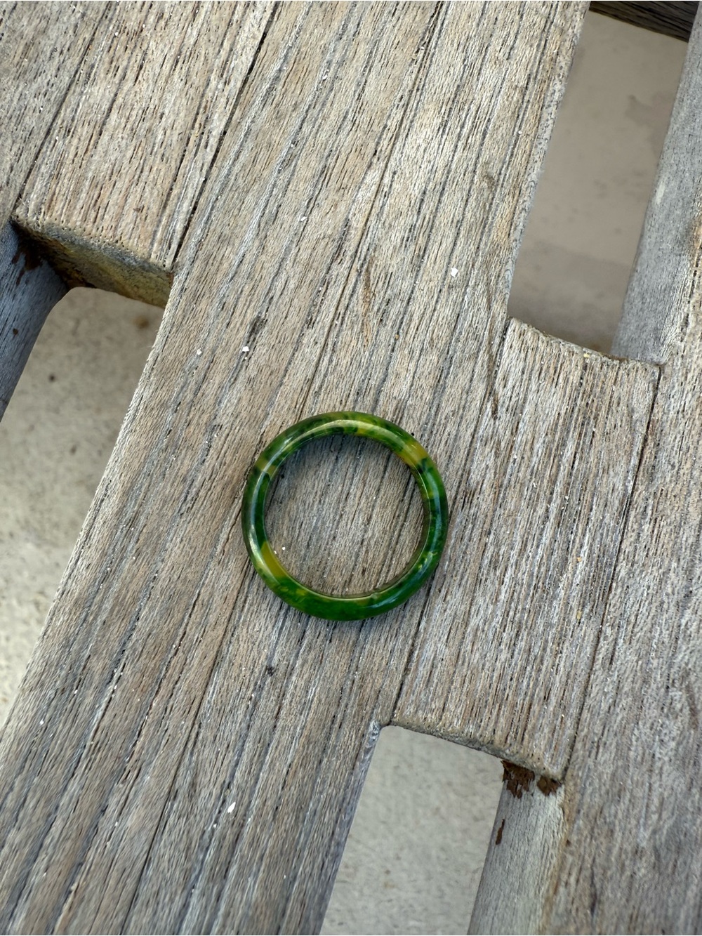 Green Resin Ring - Marbled Forest Hues